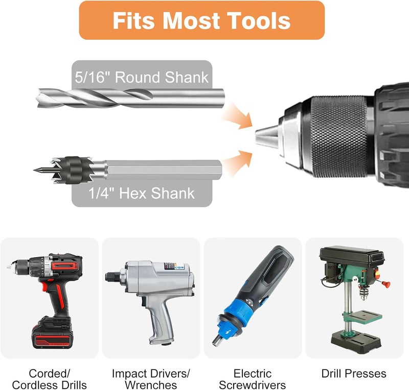 EEEKit 9PCS Rotary Spot Weld Cutter 3/8", HSS Spot Weld Removal Tool with 5/16" Twist Drill Bit for Metal, Double Sided Spot-Weld Drill Bits for Automobile, Masonry Drilling Bit for Removing Spot-Weld - Image 5